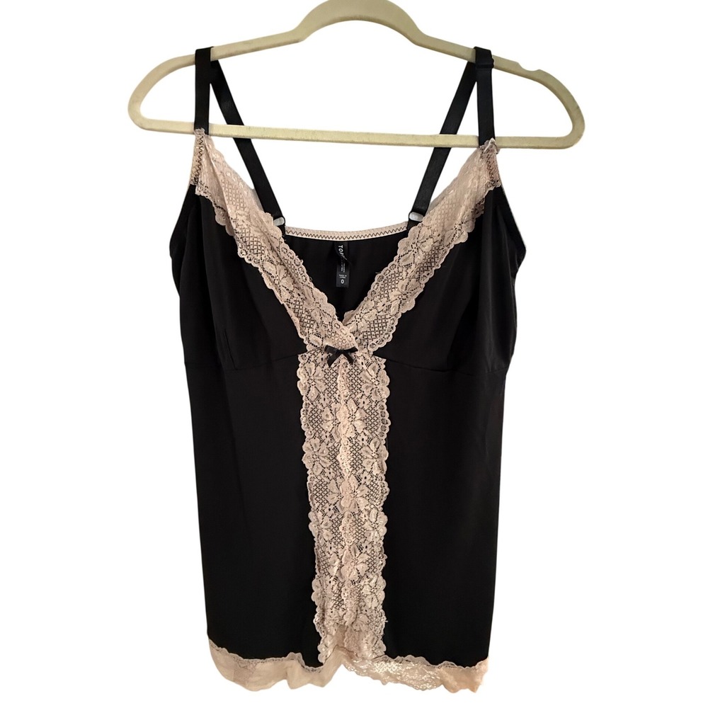 Torrid Womens Black‎ Lace Trim Camisole Top tank Fairy grunge edgy Dark romantic